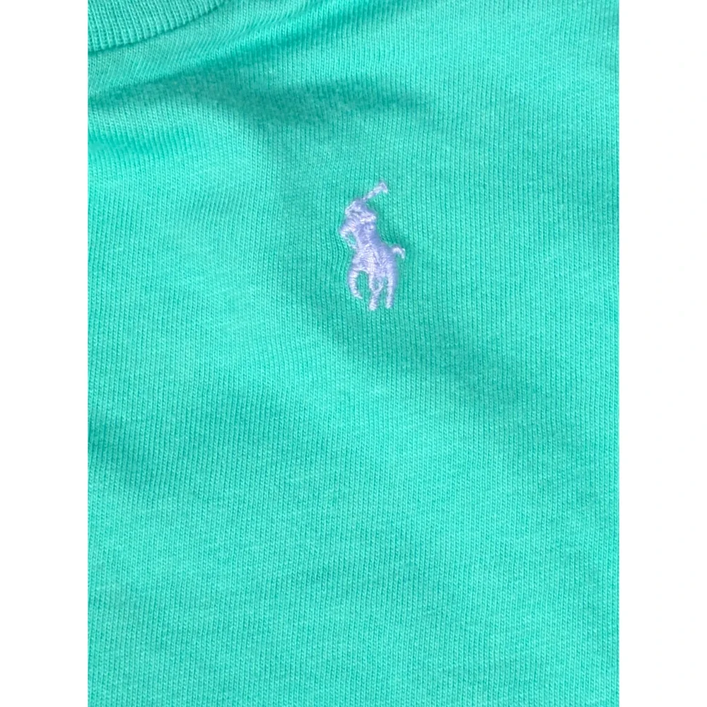 Ralph Lauren Baby Boy Girl Teal Green Cotton T-Shirt NWOT 3 Months Purple Pony